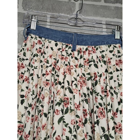 CLANE Womens Denim Floral Wide Leg High Waist Pants Bohemian Size‎ 25 - Picture 10 of 12